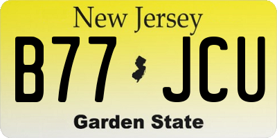 NJ license plate B77JCU