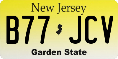 NJ license plate B77JCV