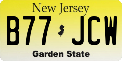 NJ license plate B77JCW