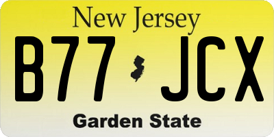 NJ license plate B77JCX