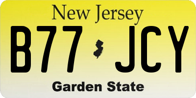 NJ license plate B77JCY
