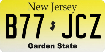 NJ license plate B77JCZ