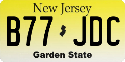 NJ license plate B77JDC