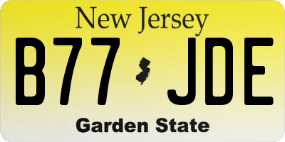 NJ license plate B77JDE