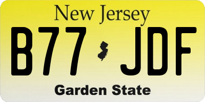 NJ license plate B77JDF