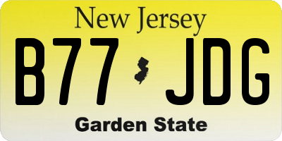 NJ license plate B77JDG
