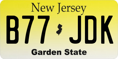 NJ license plate B77JDK