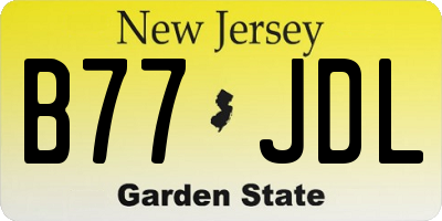 NJ license plate B77JDL