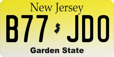 NJ license plate B77JDO