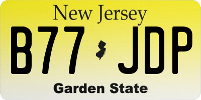 NJ license plate B77JDP