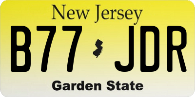 NJ license plate B77JDR