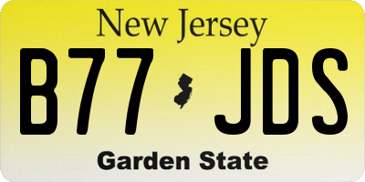 NJ license plate B77JDS