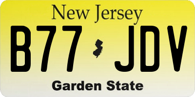 NJ license plate B77JDV