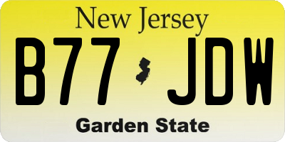 NJ license plate B77JDW