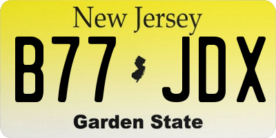 NJ license plate B77JDX