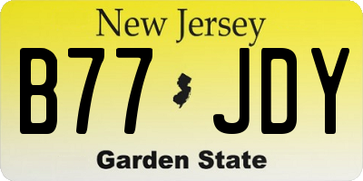 NJ license plate B77JDY