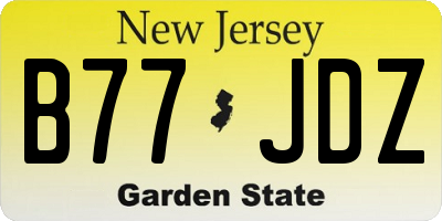 NJ license plate B77JDZ