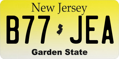 NJ license plate B77JEA