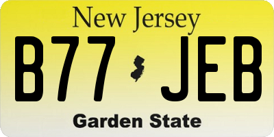 NJ license plate B77JEB
