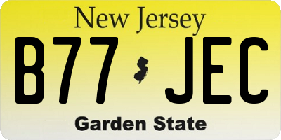 NJ license plate B77JEC