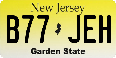NJ license plate B77JEH
