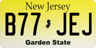 NJ license plate B77JEJ