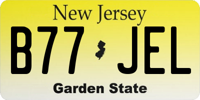 NJ license plate B77JEL
