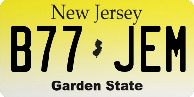 NJ license plate B77JEM