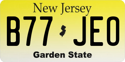 NJ license plate B77JEO