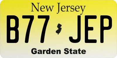 NJ license plate B77JEP