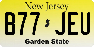 NJ license plate B77JEU