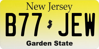 NJ license plate B77JEW