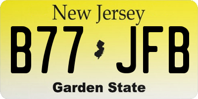 NJ license plate B77JFB