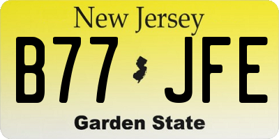 NJ license plate B77JFE