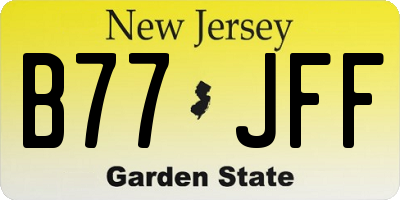 NJ license plate B77JFF