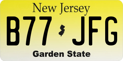 NJ license plate B77JFG