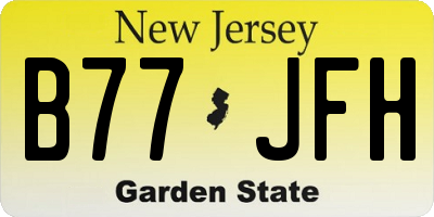 NJ license plate B77JFH