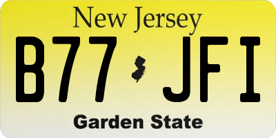 NJ license plate B77JFI