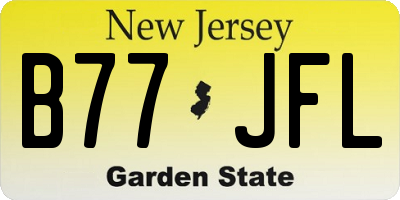 NJ license plate B77JFL