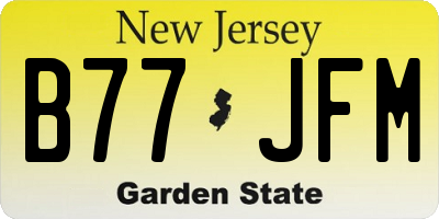 NJ license plate B77JFM