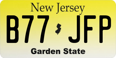 NJ license plate B77JFP