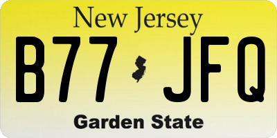 NJ license plate B77JFQ