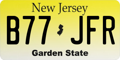 NJ license plate B77JFR