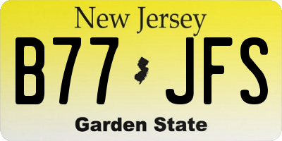 NJ license plate B77JFS