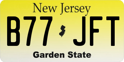 NJ license plate B77JFT