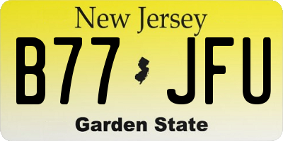 NJ license plate B77JFU
