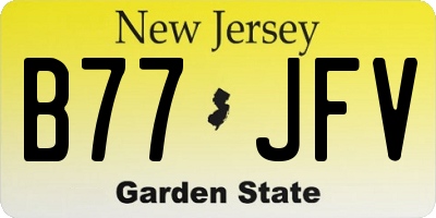 NJ license plate B77JFV