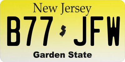 NJ license plate B77JFW