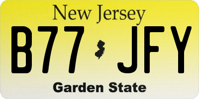 NJ license plate B77JFY