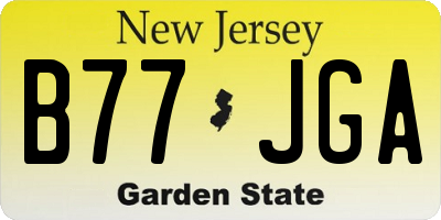 NJ license plate B77JGA
